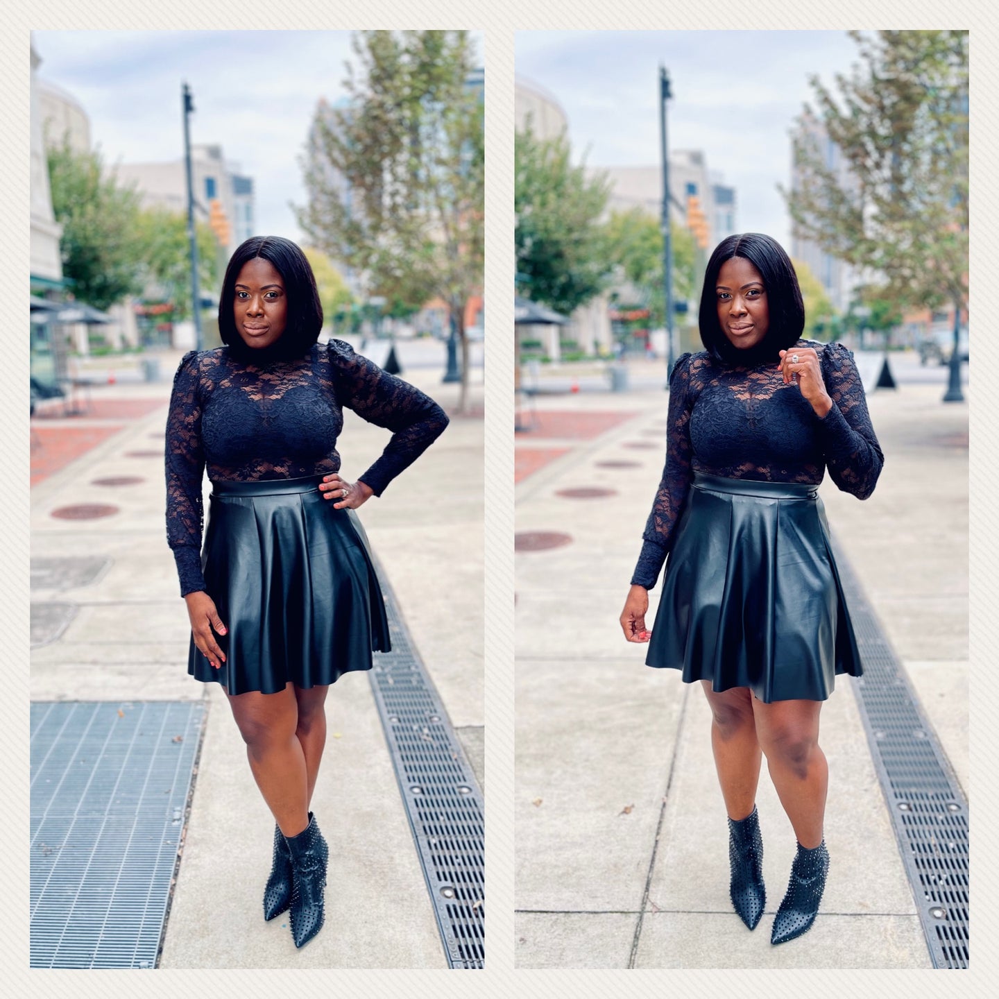 FLYY CHIC FAUX LEATHER FLARE MINI SKIRT – The Styling Attic, LLC